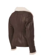 Women Brown B3 RAF Aviator Shearling Jacket - Image 3