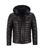 Men’s Black Puffer Hooded Jacket