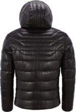 Men’s Black Puffer Hooded Jacket - Image 3