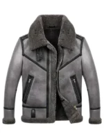 B3 Bomber Aviator Pilot Real Sheepskin Shearling Leather Jacket