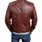 Motorcycle Brown Leather Jacket - Image 2
