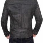 Men Bomber Hood Removable Leather Jacket - Image 4