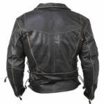Men Black Moto Leather Jacket - Image 3