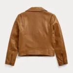 Brown Moto Biker Leather Jacket - Image 3
