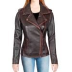 Chocolate Women Leather Jacket - Image 3