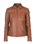 Colette Brown Leather Jacket - Image 2