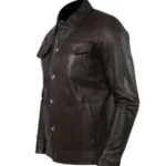 Genuine Leather Black Jacket For Men - Image 4