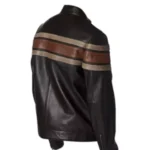 Dale Retro Striped Leather Jacket - Image 2
