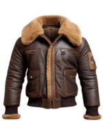 Men Aviator Fur Shearling Leather Jacket
