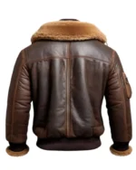 Men Aviator Fur Shearling Leather Jacket - Image 3