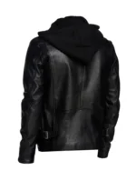 Men Black Detachable Hooded Jacket - Image 3
