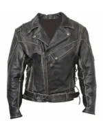 Men Black Moto Leather Jacket