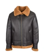 Men Brown B3 Bomber Jacket with Hood