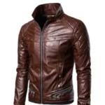 Men’s Brown Retro Aviator Jacket - Image 2