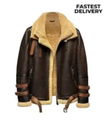 Mens B3 Flight Shearling Aviator Leather Jacket - Image 2