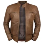Men Camel Dodge Biker Jacket