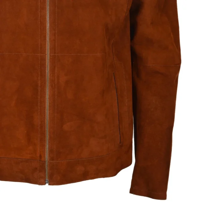 Men’s Bomber Biker Suede Leather Jacket - Image 4