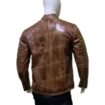 Brown Vintage Cafe Racer Leather Jacket - Image 3