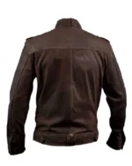 Men Brown Slim Fit Leather Moto Jacket - Image 3