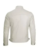 Mens Classic Cafe Racer Biker Quilted Leather Jacket - Image 2