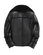 Mens Double Collar Sheepskin Biker Jacket - Image 2