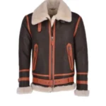 Men’s Flying Aviator Shearling Bomber Jacket - Image 2
