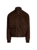 Men’s Premium Dark Brown Bomber Suede Jacket