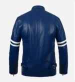 Men’s Rich Blue Leather Jacket - Image 3