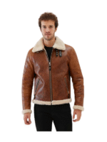 Men’s Shearling Collar Leather Jacket