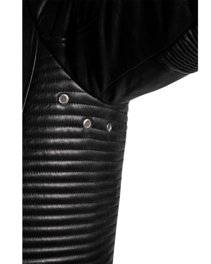 Men’s Vintage Premium Black Biker Leather Jacket - Image 4