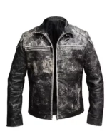 Mens Vintage Retro Distressed Black Antique Jacket