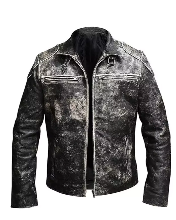 Mens Vintage Retro Distressed Black Antique Jacket - Image 1