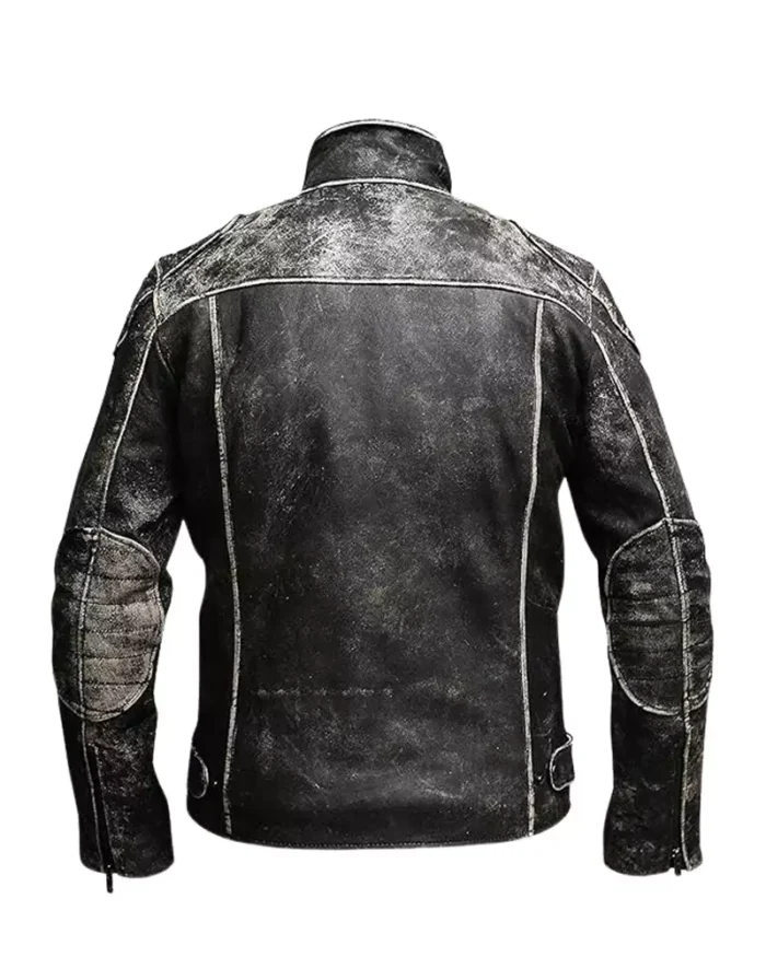 Mens Vintage Retro Distressed Black Antique Jacket - Image 3