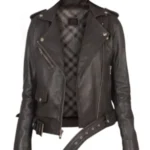 Women Alison Brown Biker Jacket - Image 3