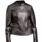 Women Bara Black Motorcycle Jacket