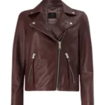Women Brown Vintage Biker Jacket