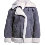 Women Grey Suede Leather Jacket