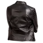 Women Bara Black Motorcycle Jacket - Image 2