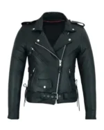 Women’s Classic Motorcycle Leather Jacket - Image 4
