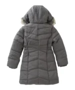 Womens Grey Hooded Puffer Coat - Image 3