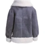 Women Grey Suede Leather Jacket - Image 3
