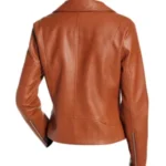 Womens Real Brown Leather Jacket - Image 2