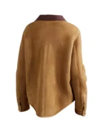 Women’s Camel Suede Classic Leather Shirt - Image 3
