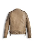Desert Brown Waxed Biker Leather Motorbike Jacket - Image 3