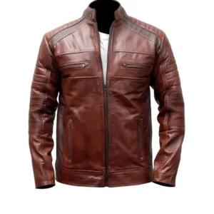 Premium Leather Brand New Product Distressed Cafe Racer Vintage Leather Jacket