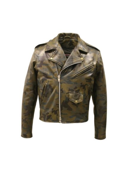 Sale Men Modern Camouflage Leather Jacket