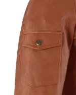 Men’s Genuine Leather Classic Biker Jacket - Image 4